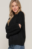 Mock Neck Long Sleeve Seam-Detail Sweater