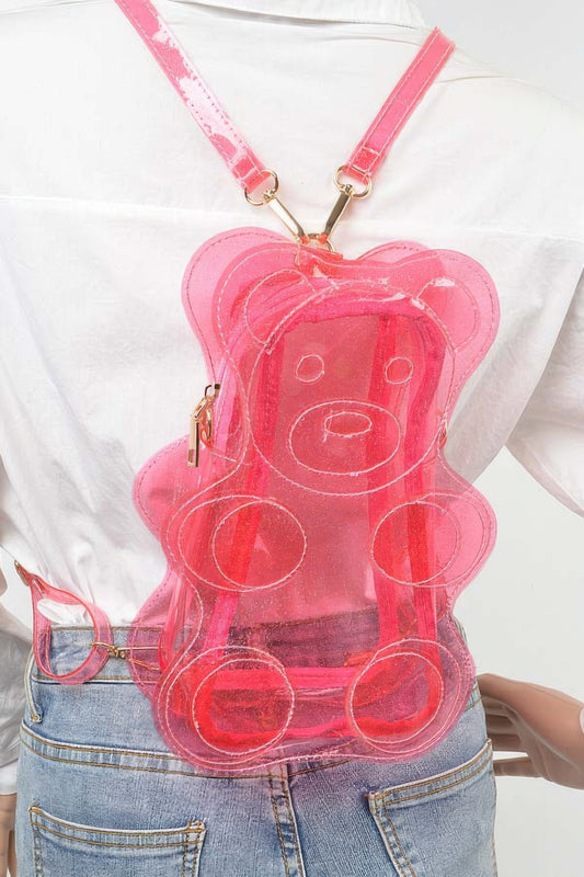 Clear PVC Bear Face Backpack