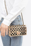 Elegant Polyurethane Clutch with Chain Strap