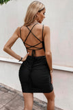 Sleeveless Solid Wrap Bodycon Mini Dress