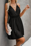 Sleeveless Open Back Knot V Neck Elastic Dress