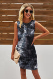 Crew Neck Tie Dye Sleeveless Dress