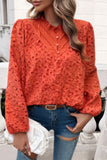 Embroidered Lace Button Down Hollow Out Shirt