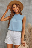 Sleeveless Swiss Dot Ruched Loose Fit Blouse