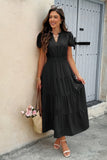 Chic V-Neck Color Block Stretch Waist Dress