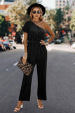 Elegant One-Shoulder High-Waist Chic Jumpsuit