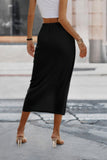 Solid Twist Wrap Sleek Assassin Skirt