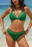Two-Piece High-Cut Bikini with Elegant Lace Trim