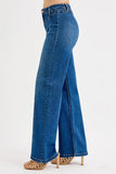 Front Seam High-Waist Denim Pants