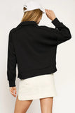 Raw Hem Long Sleeve Collared Top for Chic Style