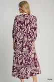Tiered Midi Dress with Floral Pattern