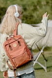 Waterproof Canvas Backpack Bag with Side Pockets - Orange