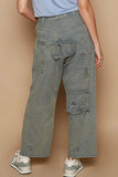 Vintage Wash Wide Leg Denim Jeans