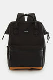 Waterproof Canvas Travel Backpack Bag with USB Port - Black