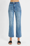 Premium High-Waist Wide-Leg Ankle Jeans
