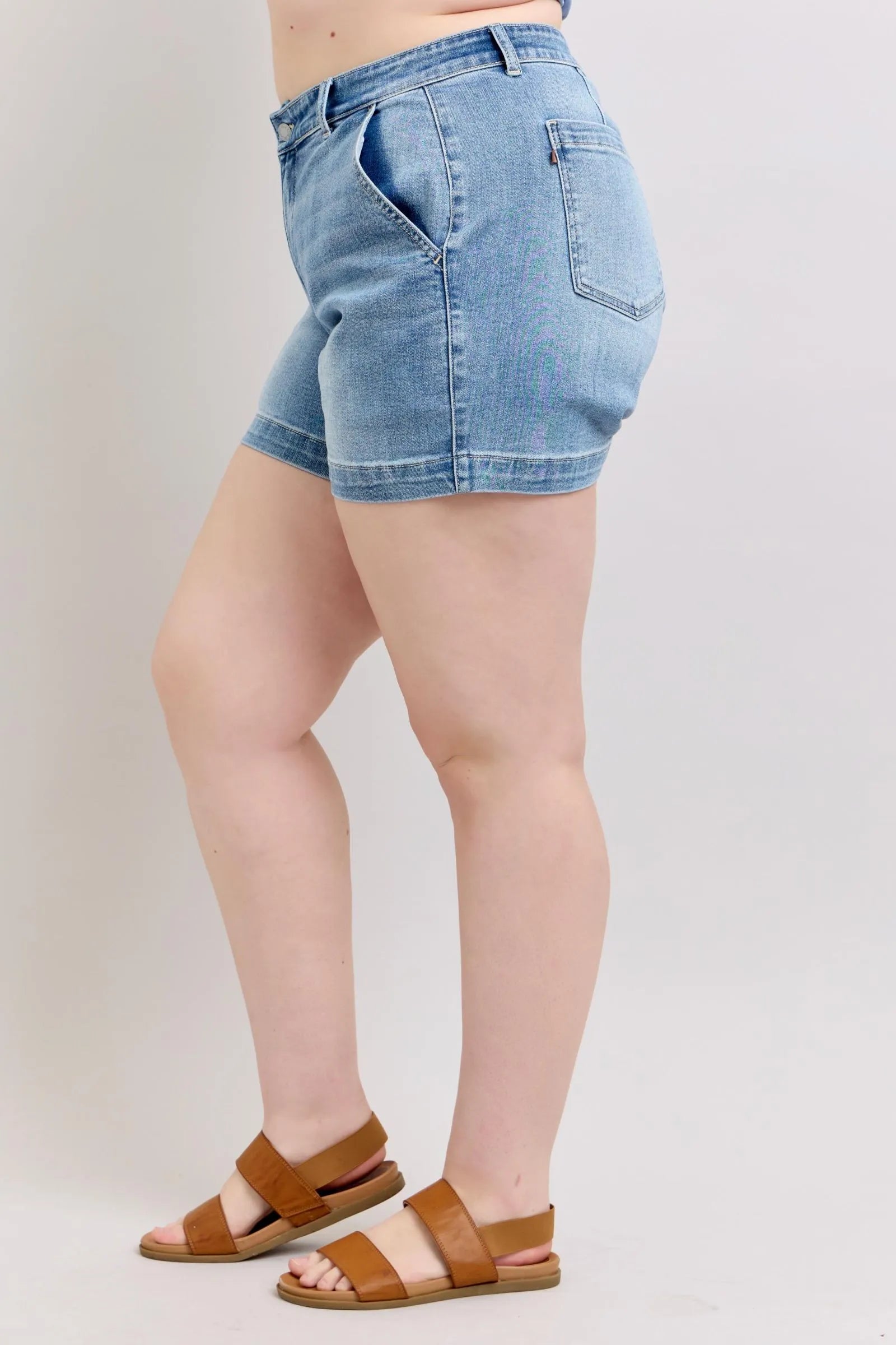 High-Waisted Classic Denim Shorts