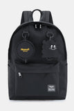 Waterproof Canvas Backpack Bag with Removable Coin Purse - Black