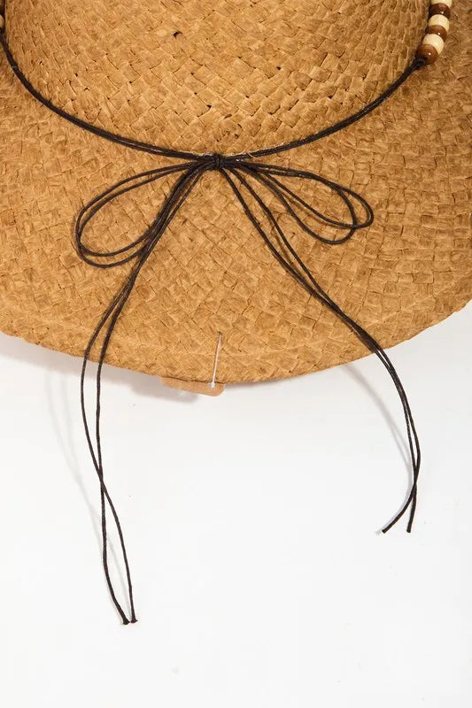 Cowboy Hat with Beaded Cowrie Shell Accents
