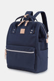 Waterproof Design Arcuate Shoulder Strap Backpack Bag with Handles - Navy