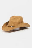 Cowboy Hat with Beaded Cowrie Shell Accents