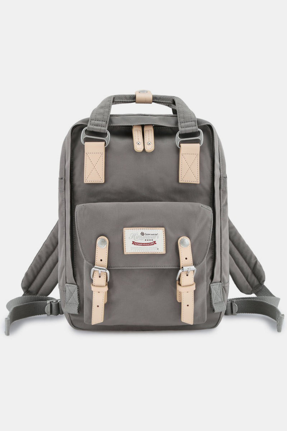 Contrast Waterproof Nylon Backpack Bag - Black