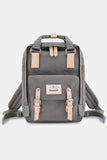 Contrast Waterproof Nylon Backpack Bag - Black
