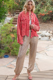 Oversized Corduroy Button-Front Jacket