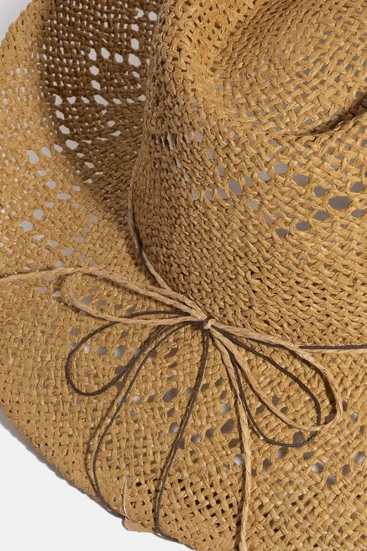 Shell Star Bead-Embellished Boho Western Straw Hat