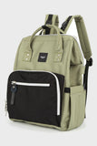 Waterproof Canvas Backpack Bag with Side Pockets - Green