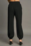 Elastic Waist Jogger Pants with Seam Accent