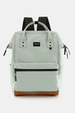 Waterproof Canvas Travel Backpack Bag with USB Port - Mint