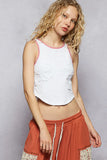 Crew Neck Cropped Top with Intricate Embroidery