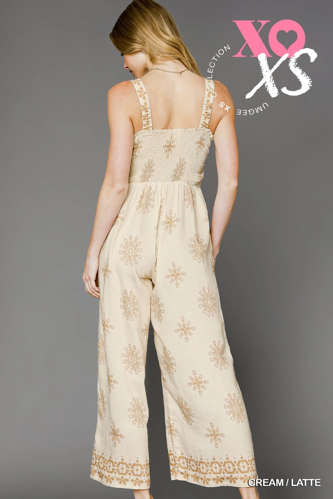 Floral Smocked Cropped Leg Jumpsuit