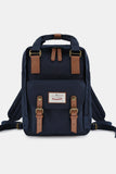 Contrast Waterproof Nylon Backpack Bag - Beige/Grey