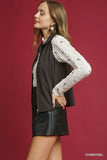 Sleek Front-Zip Vest with Functional Pockets