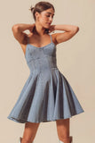 Chic Fit and Flare Denim Mini Dress