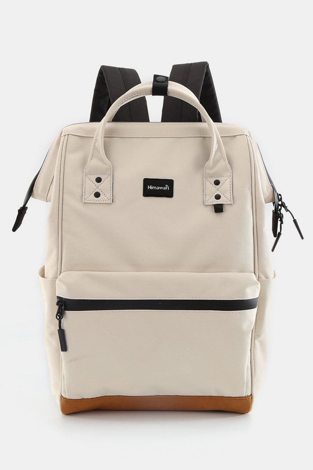 Waterproof Canvas Travel Backpack Bag with USB Port - Ivory
