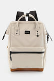 Waterproof Canvas Travel Backpack Bag with USB Port - Ivory
