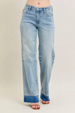Full Size High-Rise Raw Hem Relaxed Jeans