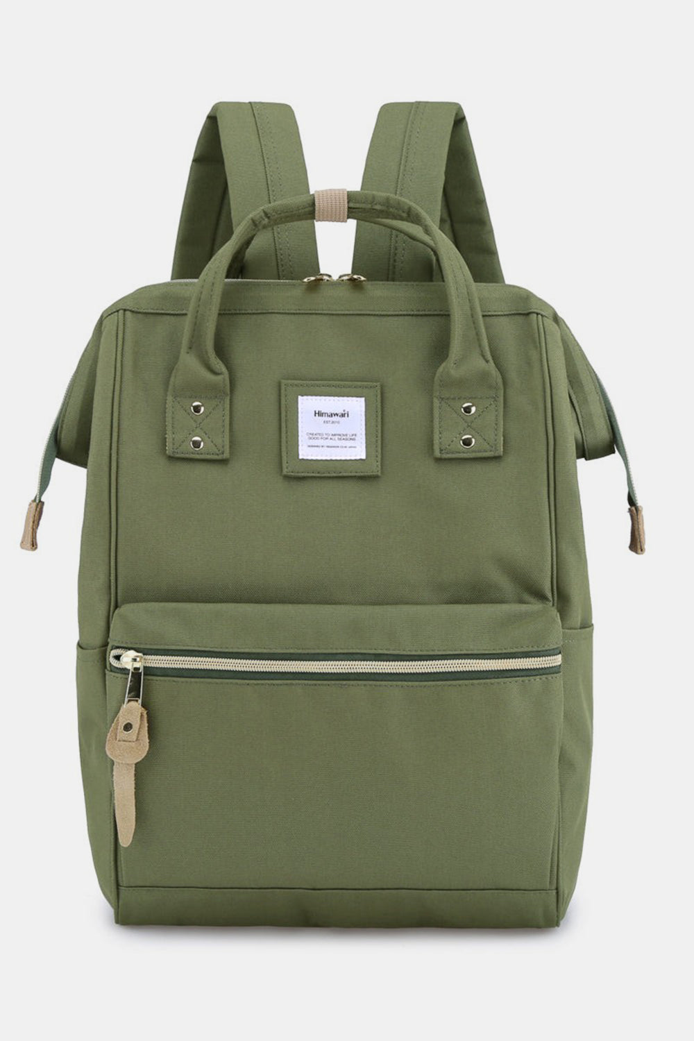 Waterproof Canvas Backpack Bag with Side Pockets - Dark Gray