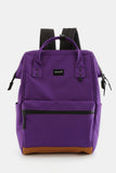 Waterproof Canvas Travel Backpack Bag with USB Port - Purple