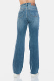 High-Waist Shape Enhancer Raw Hem Denim Pants