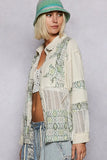 Boho Patchwork Button-Up Blouse