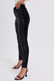 Curvy Fit High-Waisted Faux Leather Jeans