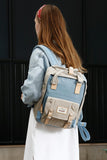 Contrast Waterproof Nylon Backpack Bag - Mauve