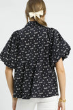Sailor Collar Bow Pattern Blouse