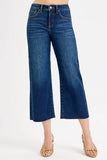 Full-Length High-Waist Crop Wide-Leg Jeans