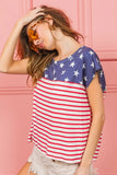 Star Rpinted with Stripe Combo Top