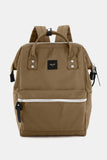 Water Resistant Canvas Backpack Bag with Side Pockets - Purple
