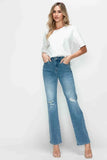Premium High-Rise Straight Leg Distressed Jeans Jeans